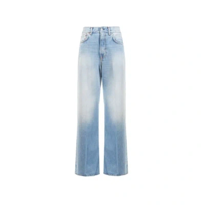 Acne Studios Wide Cotton Jeans In Blue
