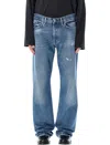 Acne Studios Distressed Straight-leg Jeans In Blue