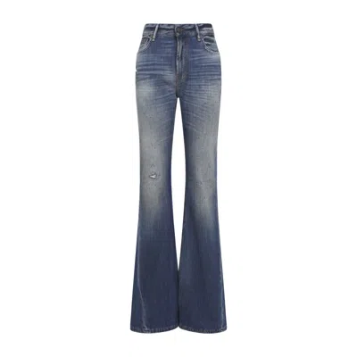 Acne Studios Stitched Straight-leg Jeans In Blue