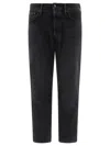 Acne Studios Distressed Organic High-rise Wide-leg Jeans In Black