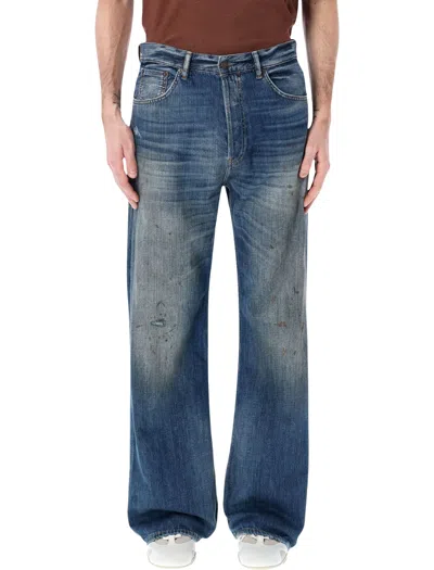 Acne Studios Authentic Vintage-inspired Jeans With Mid Waist And Straight Leg In Blue