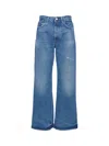 Acne Studios Womens Mid Blue Vintage Blue Flared-leg Denim Jeans In Blue