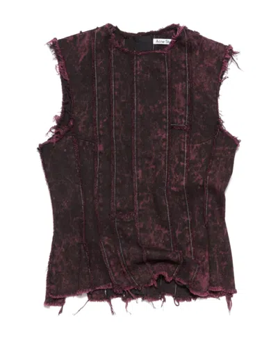 Acne Studios Jeans Sleeveless Vest In Black
