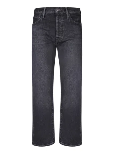 Acne Studios Logo Patch Mid-rise Jeans In Black