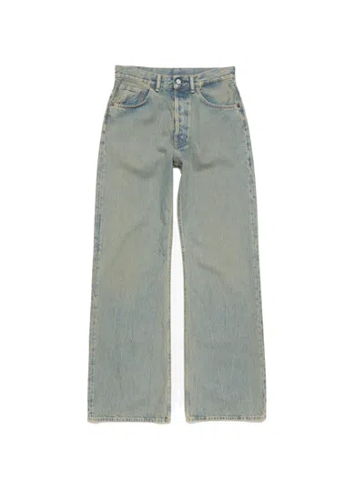 Acne Studios Jeans Wide Loose Fit In Blue Beige