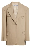 Acne Studios Jerry One-button Blazer In Camel Beige Dfj
