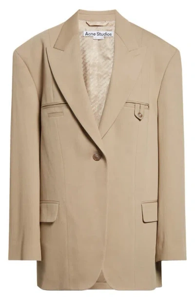 Acne Studios Jerry One-button Blazer In Camel Beige Dfj