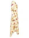 Acne Studios Asymmetric Floral-print Crepe Dress In Multicolor