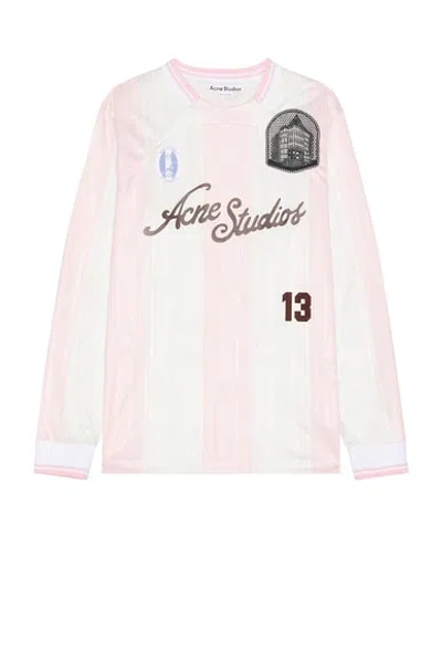 Acne Studios Jersey In Pink & White