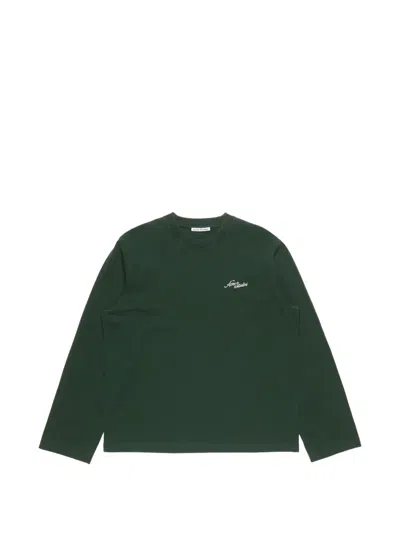 Acne Studios Jersey T-shirt With Logo In Green
