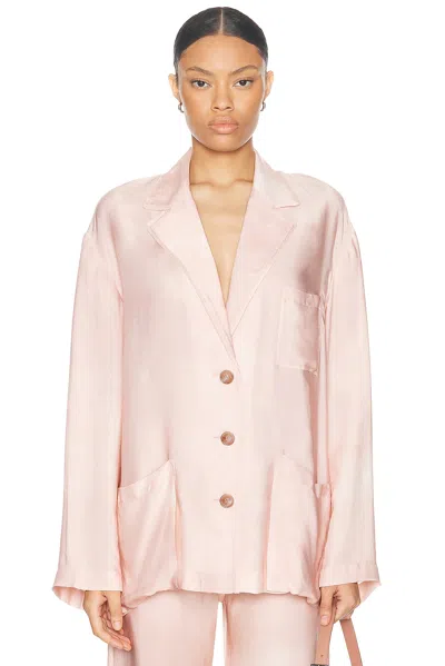 Acne Studios Single-breasted Blazer In 418 Pale Pink