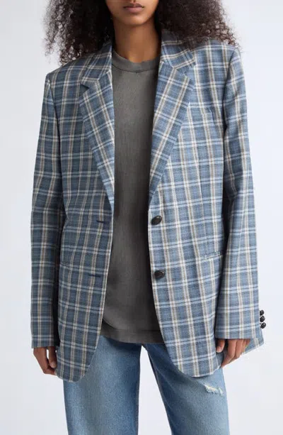 Acne Studios Jolga Check Moulin Wool Blazer In Blue