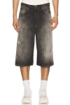Acne Studios Judda Black Trafalgar Denim Short In Black