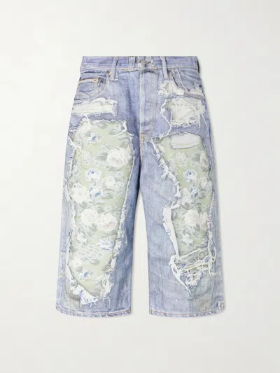 Acne Studios Judda Rose Printed Cotton Shorts In Multi