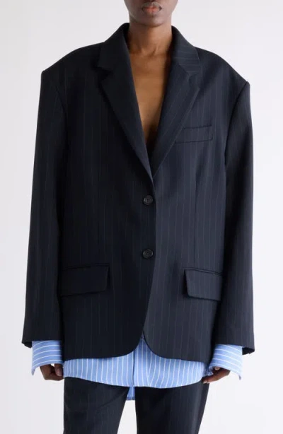 ACNE STUDIOS ACNE STUDIOS JULAGA LAYERED FLUID PINSTRIPE BLAZER