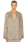 Acne Studios Junida Check Fluid Blazer In Neutral