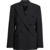 Acne Studios Juvel Double Breasted Stripe Jacquard Blazer In Black 900