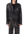 Acne Studios Women Single-breasted Printed Blazer In Black