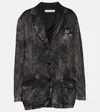 Acne Studios Women Single-breasted Printed Blazer In Black
