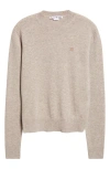 Acne Studios Kalas Core Face Patch Wool & Yak Hair Sweater In Neutral