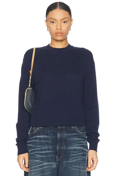Acne Studios Kalas Crewneck Sweater In Navy Melange