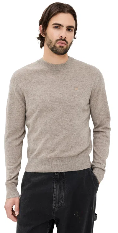 Acne Studios Kalas Yak Crewneck Sweater Greige Melange