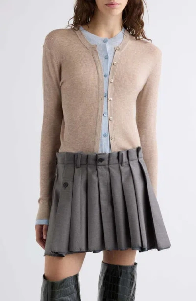 Acne Studios Kalet Silk & Wool Cardigan In Neutral