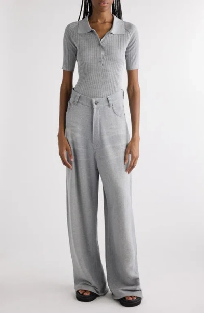 Acne Studios Kamanda Silk Rib Polo In Grey