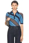 Acne Studios Kamandas Diagonal Stripe Top In Blue
