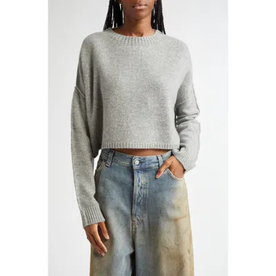 Acne Studios Touch Of Cashmere Loose Boxy-fit Sweater In Grey