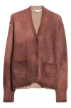 Acne Studios Kark V-neck Oversize Cardigan In Rust Red