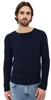 Acne Studios Kartic Ribbed Cotton Sweater Navy/navy In Navy/navy