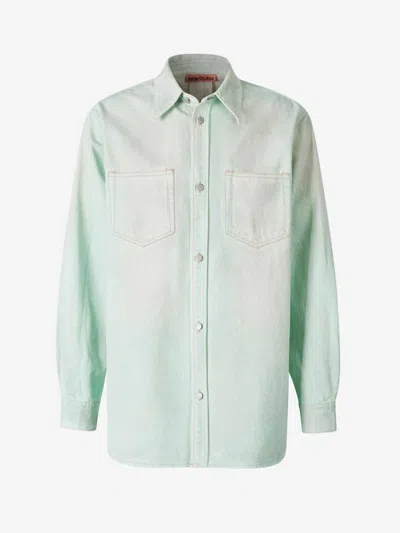 Acne Studios Karty Denim Overshirt In Green