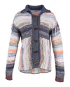 Acne Studios Karya Mouliné Striped Cardigan In Multicolor Wool In Multi