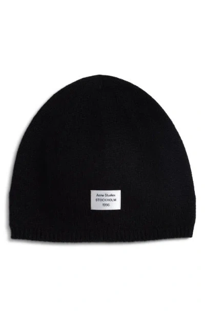 Acne Studios Kassias Cashmere Logo Beanie In Black