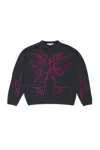 Acne Studios Flocked-logo Distressed Jumper In Gray