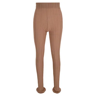 Acne Studios Keera Leggings In Beige Cotton In Brown