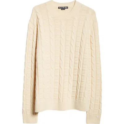 Acne Studios Beige Cable Knit Sweater In Cream