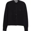 Acne Studios Ribbed Cuffs And Hem Yak Wool Cardigan In White