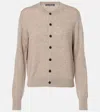 Acne Studios Crew Neck Wool Cardigan Knitwear Grey In Grey