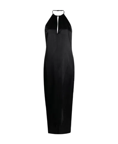 Acne Studios Keyhole-neck Open-back Dress In Black