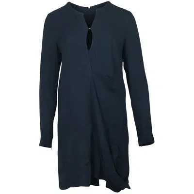 Pre-owned Acne Studios Keyhole Neckline Dress In Navy Blue Viscose In Black