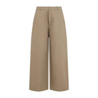 Acne Studios Twill Trousers In Khaki Beige