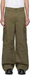 Acne Studios Khaki Straight-leg Cargo Pants In Ab8 Green