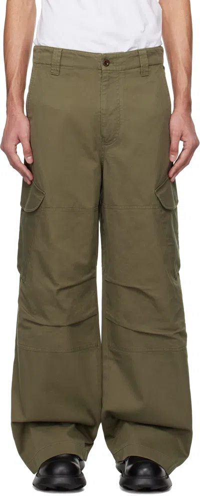 Acne Studios Khaki Straight-leg Cargo Pants In Ab8 Green