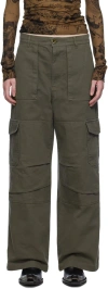 Acne Studios Khaki Relaxed-fit Cargo Pants In Ab6 Khaki Green