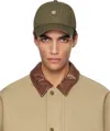 Acne Studios Khaki Stud Logo Cap In Cdk Wood Green