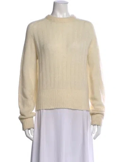 Pre-owned Acne Studios Kid Mohair Crew Neck Sweater In White