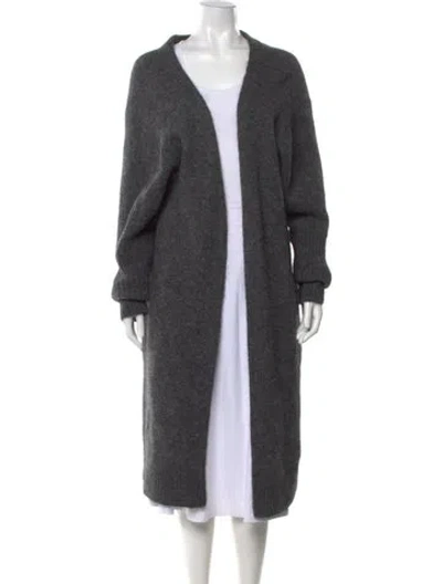 Pre-owned Acne Studios Kid Mohair Open Front Sweater In Gray