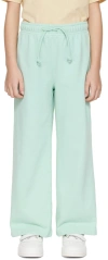 Acne Studios Kids Green Patch Sweatpants In Sea Foam Green